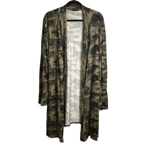 Myesper California‎ Camouflage Open Front Cardigan Kimono Rayon Spandex 3X Camo